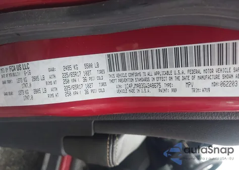 2016 Jeep Cherokee Sport из США, поврежденный, VIN 1C4PJMAB3GW348675